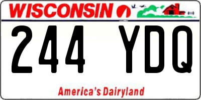 WI license plate 244YDQ