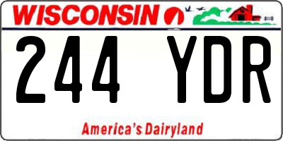 WI license plate 244YDR