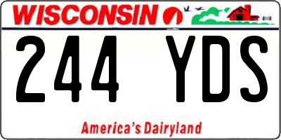 WI license plate 244YDS