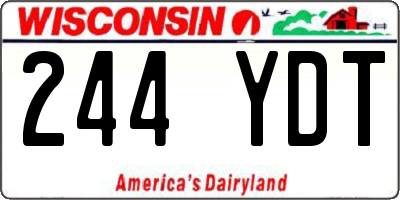 WI license plate 244YDT