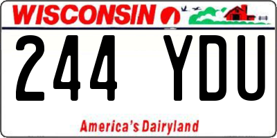 WI license plate 244YDU