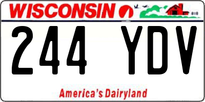 WI license plate 244YDV