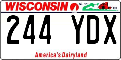 WI license plate 244YDX