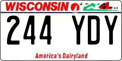 WI license plate 244YDY