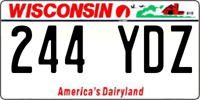 WI license plate 244YDZ