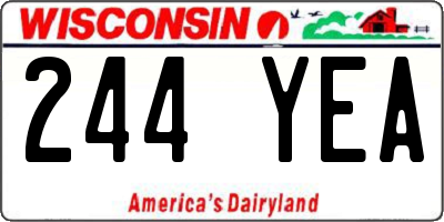 WI license plate 244YEA