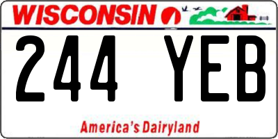 WI license plate 244YEB