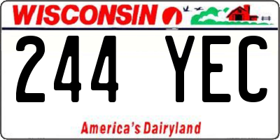 WI license plate 244YEC
