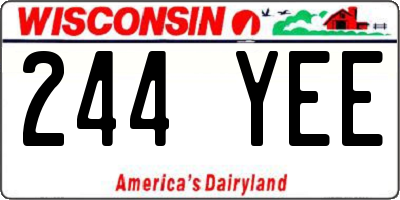 WI license plate 244YEE