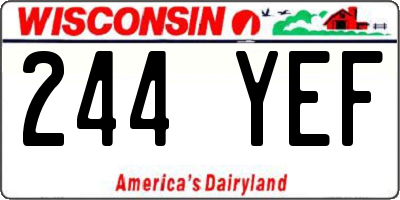 WI license plate 244YEF