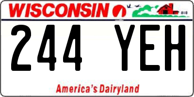 WI license plate 244YEH