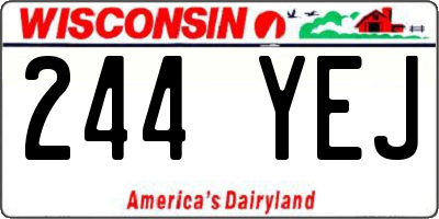 WI license plate 244YEJ