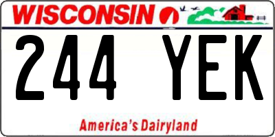 WI license plate 244YEK