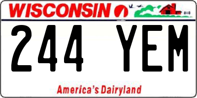 WI license plate 244YEM