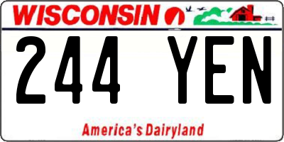 WI license plate 244YEN