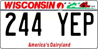 WI license plate 244YEP