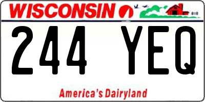 WI license plate 244YEQ