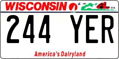 WI license plate 244YER
