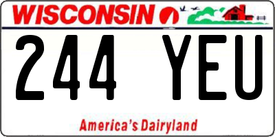 WI license plate 244YEU