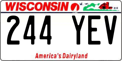WI license plate 244YEV