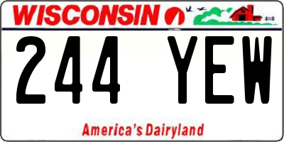 WI license plate 244YEW