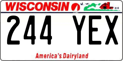 WI license plate 244YEX