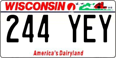 WI license plate 244YEY