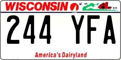 WI license plate 244YFA