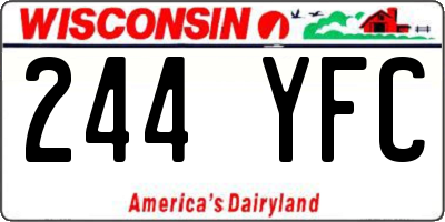 WI license plate 244YFC