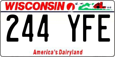 WI license plate 244YFE