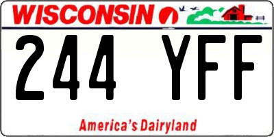 WI license plate 244YFF