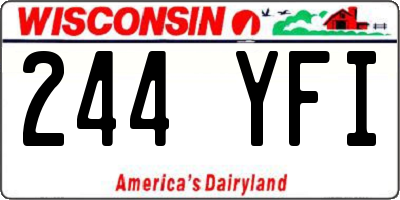 WI license plate 244YFI