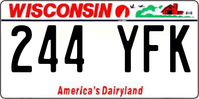 WI license plate 244YFK
