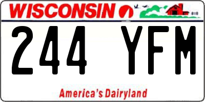 WI license plate 244YFM