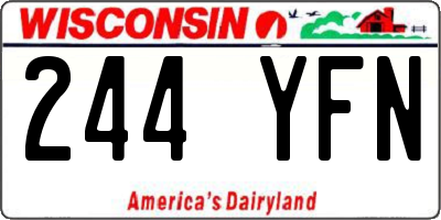 WI license plate 244YFN