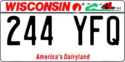 WI license plate 244YFQ