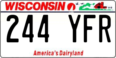 WI license plate 244YFR
