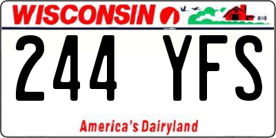 WI license plate 244YFS