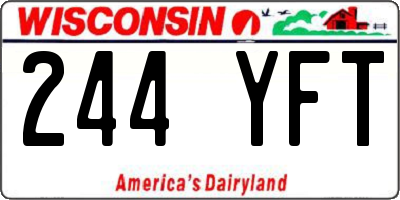 WI license plate 244YFT