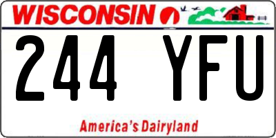 WI license plate 244YFU