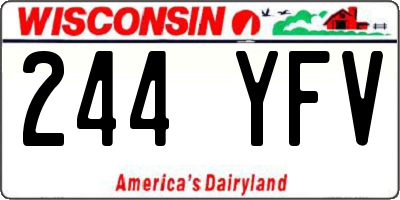 WI license plate 244YFV