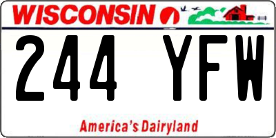 WI license plate 244YFW