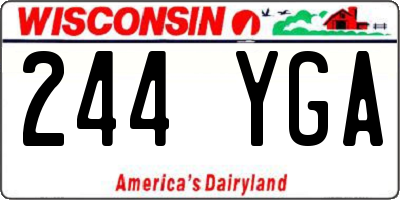 WI license plate 244YGA