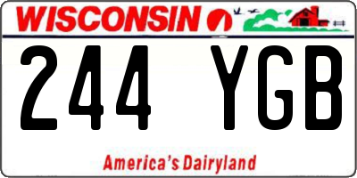 WI license plate 244YGB