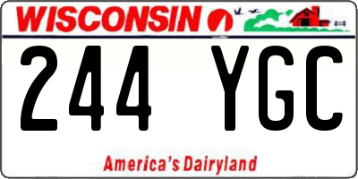 WI license plate 244YGC