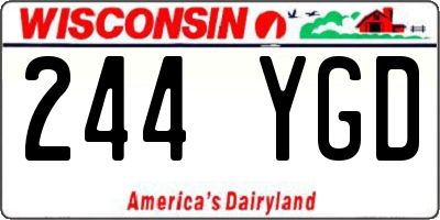 WI license plate 244YGD