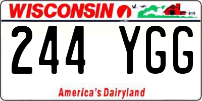 WI license plate 244YGG