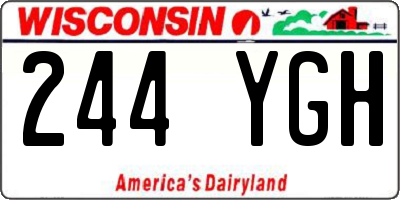 WI license plate 244YGH