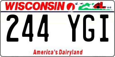 WI license plate 244YGI