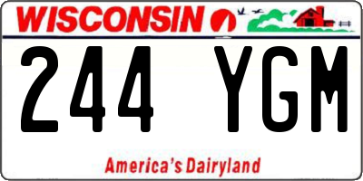 WI license plate 244YGM